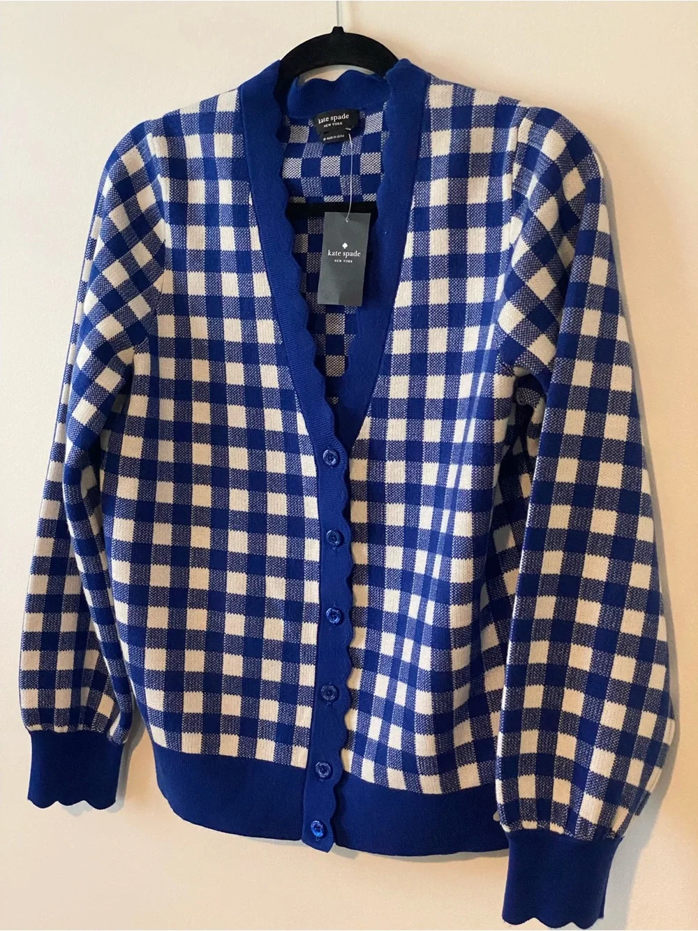Kate Spade New York Gingham Cardigan NWT